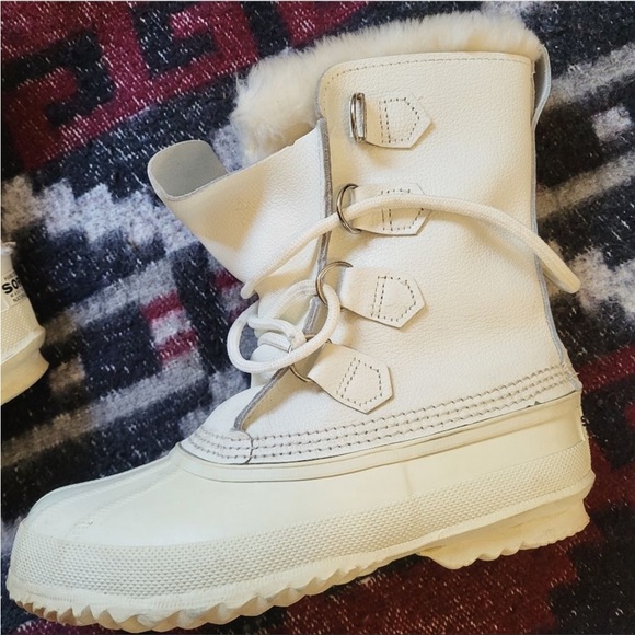 Sorel Caribou Canada Winter Snow Boots Waterproof White Women's 7 - Picture 3 of 3